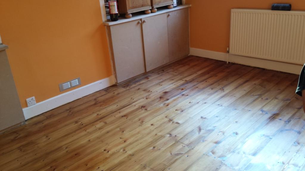 croydon job, restoration of pine floorboards