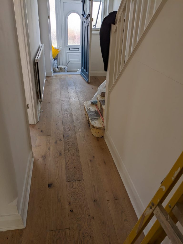 hardwood floor before sanding